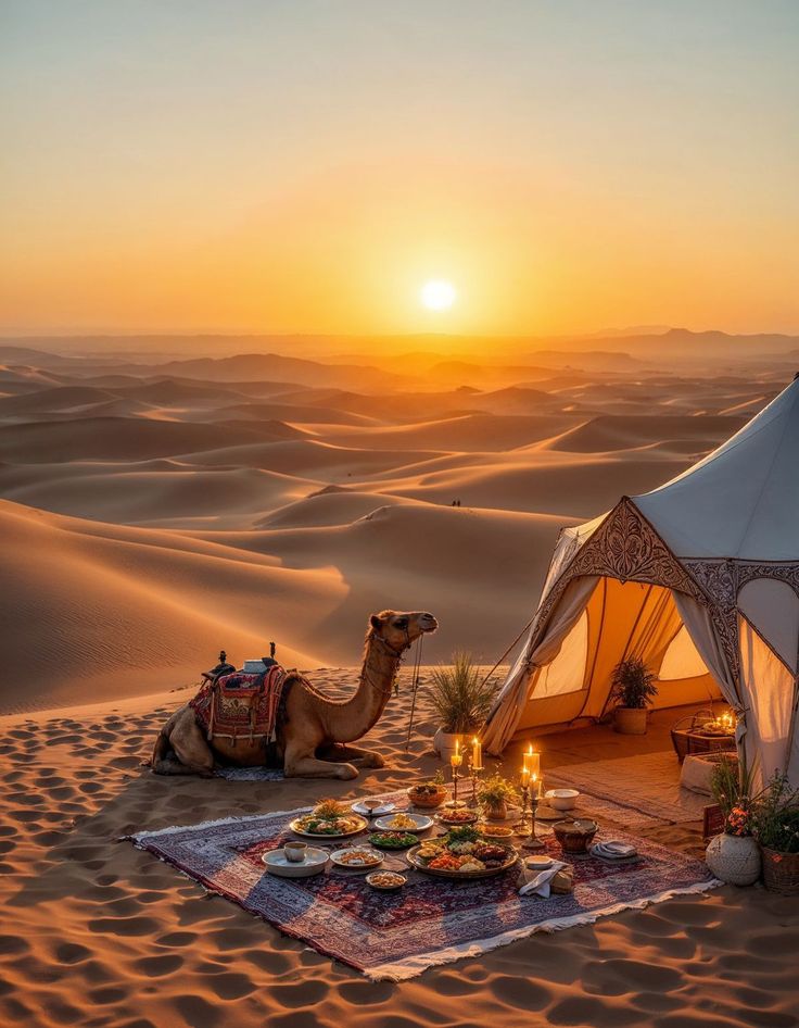 Tabara in desert